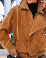 Vintage Suede Drape Jacket