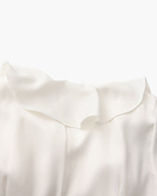 Pearl Button Ruffle Midi Dress