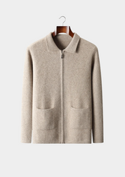 PREMIUM CASHMERE ZIPPER CARDIGAN