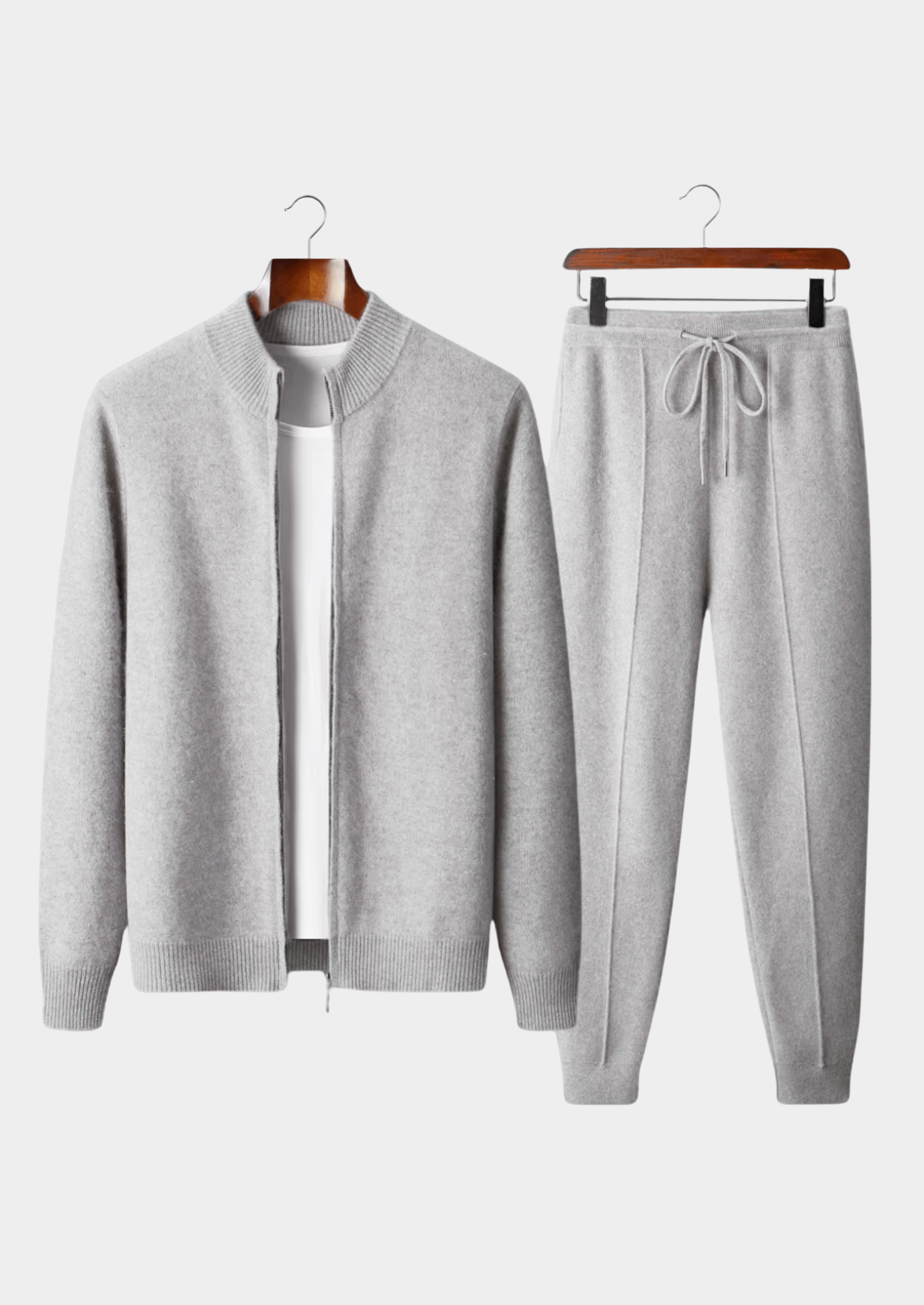PURE EXTRA-FINE MERINO WOOL LUZZO SET - LIGHT GRAY