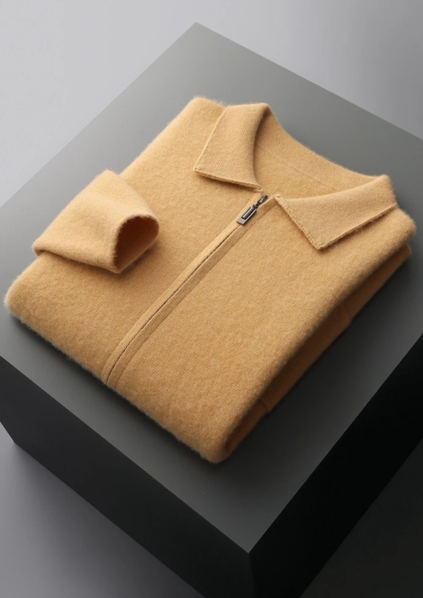 PREMIUM CASHMERE ZIPPER CARDIGAN