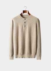 PREMIUM CASHMERE CLASSIC HENLEY SWEATER