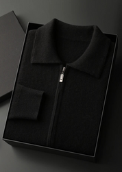 PREMIUM CASHMERE ZIP POLO CARDIGAN
