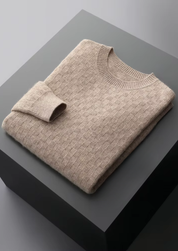 PREMIUM CASHMERE TEXTURED CREWNECK