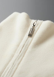 PREMIUM CASHMERE RIBBED HALF-ZIP SWEATER