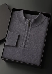 PREMIUM CASHMERE ESSENTIAL HALF-ZIP SWEATER