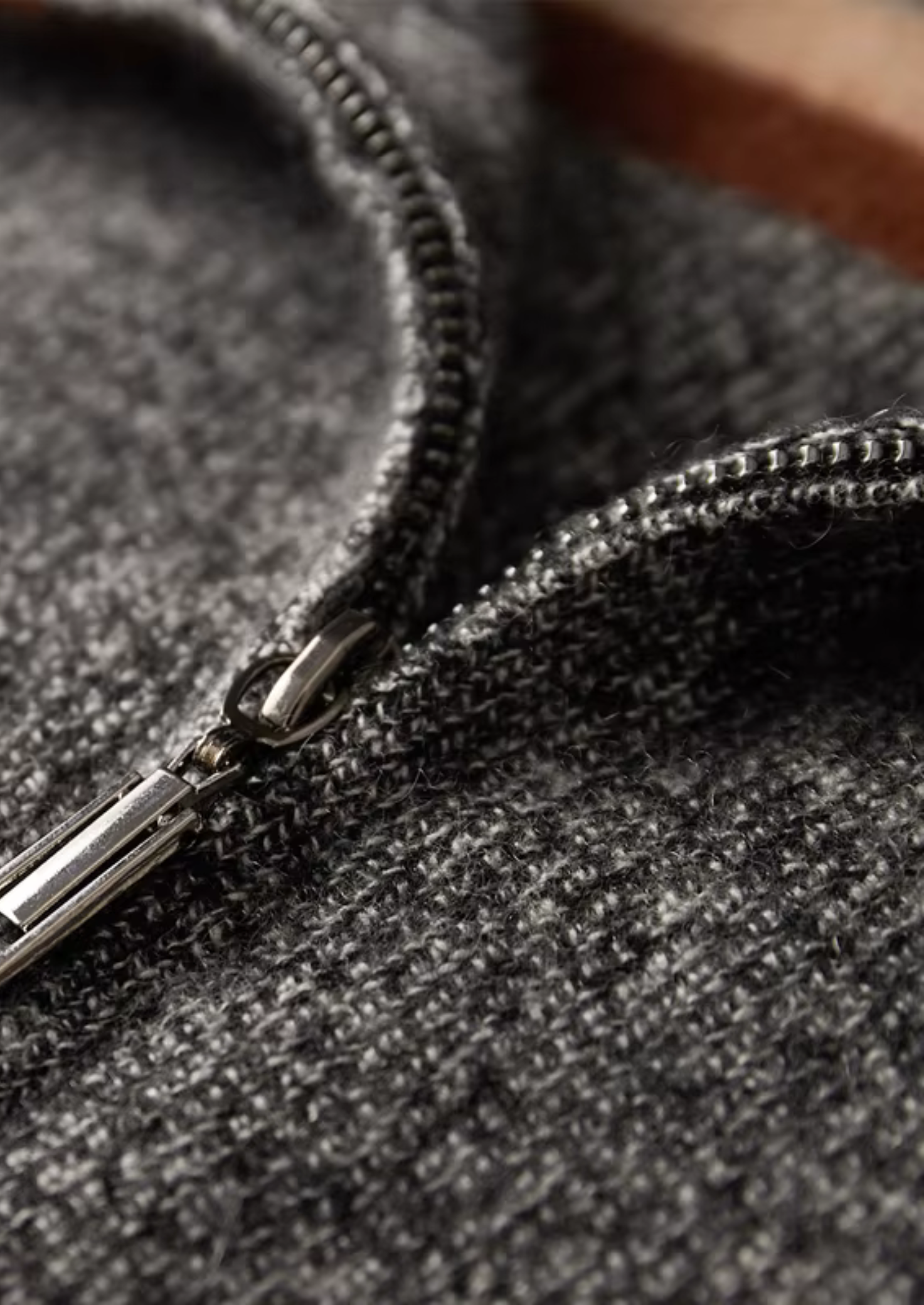 PURE CASHMERE STRIPED ZIP CARDIGAN