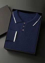 PREMIUM CASHMERE TWO TONE BUTTON POLO