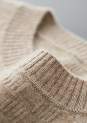 PREMIUM CASHMERE TEXTURED CREWNECK