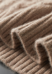 PURE CASHMERE CABLE HALF ZIP SWEATER