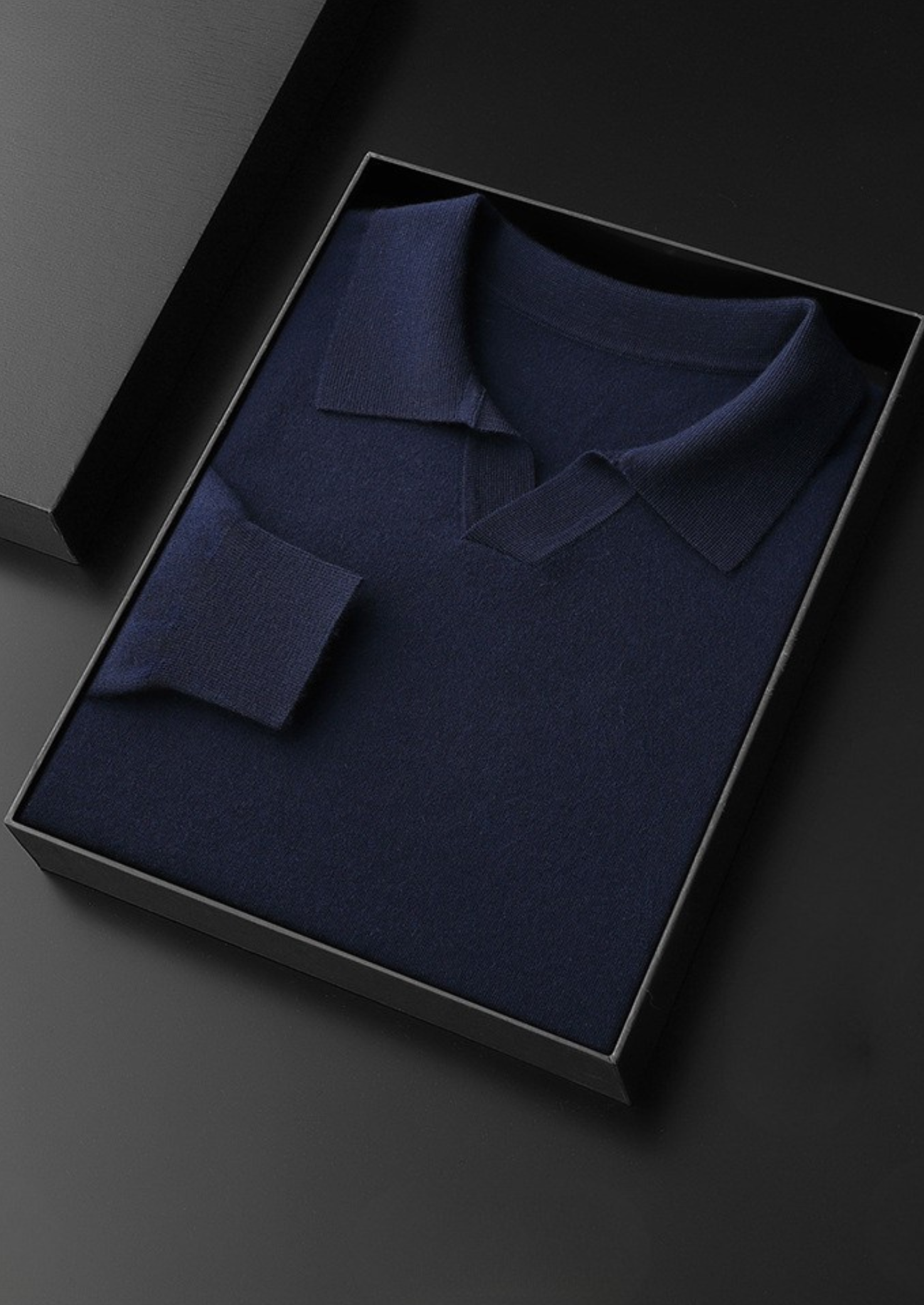 PREMIUM CASHMERE BUTTONLESS SWEATER POLO