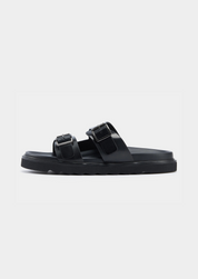DOUBLE BUCKLE RESORT SANDAL - Black