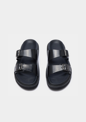 DOUBLE BUCKLE RESORT SANDAL - Black