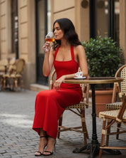 Halter Neck Slim Fit Maxi Dress