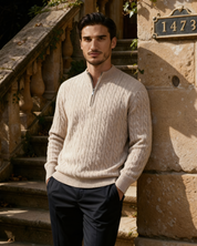 100% Cashmere Woven Half Zip