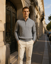 100% Cashmere Woven Half Zip